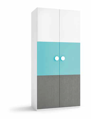 Armario juvenil 2 puertas con 3 paneles multicolor