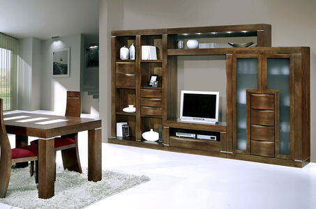 Elegante mueble de salón en pino mazizo 350x201x42